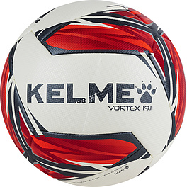 Мяч футб. KELME Vortex 19.1, 9896133-107, р.5, 10 панелей, ПУ, гибр.сшивка, бело-красный